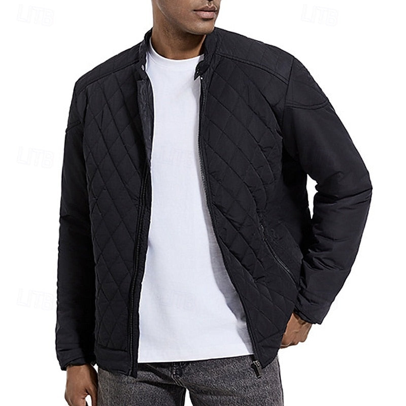 Lightweight Quilted Jacket for Men | Funnel Neck Cold Weather Ready
