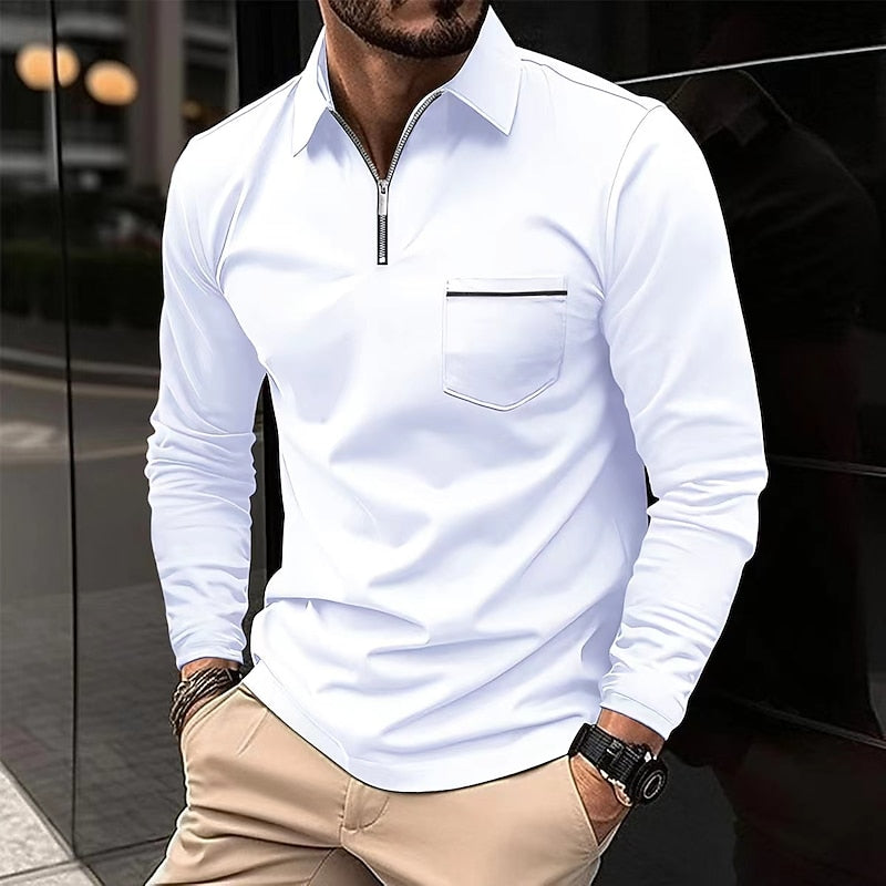 Insulated Shirt for Men | Lapel Collar Half Zip Cold Weather Ready