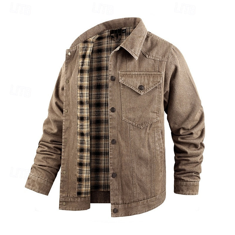 Plaid Winter Jacket for Women | Button Front Autumn Layering