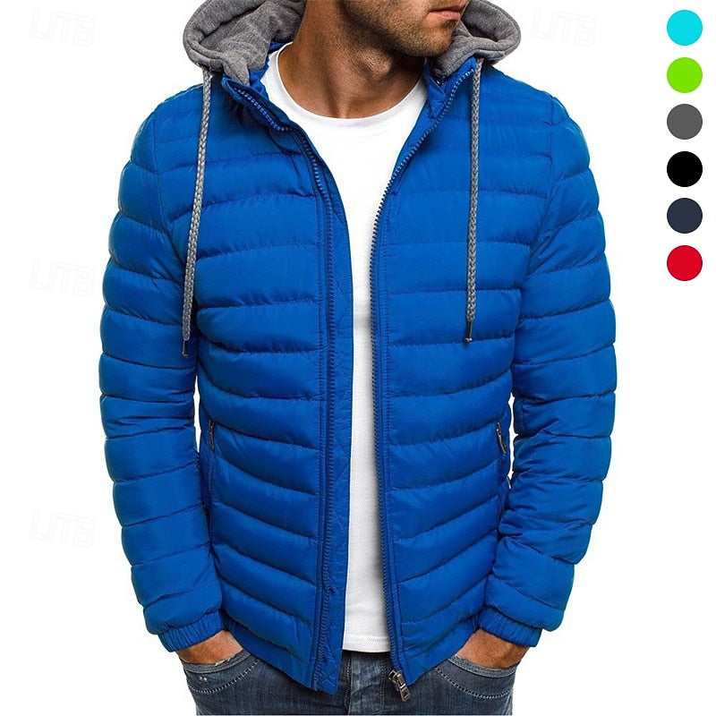 Hooded Puffer Jacket for Men | Quilted Insulated Winter Outerwear