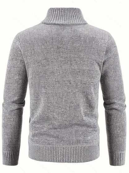 Insulated Cardigan for Men | Funnel Neck Full Zip Warm Winter Layer