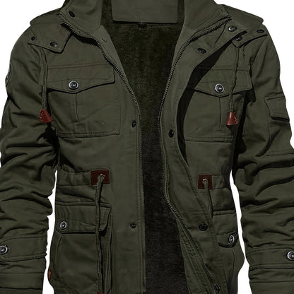 Fleece Lined Winter Jacket for Men | Hooded Autumn Layering