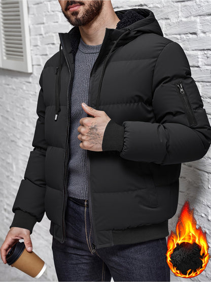 Hooded Quilted Jacket for Men | Ribbed Cosy Winter Style