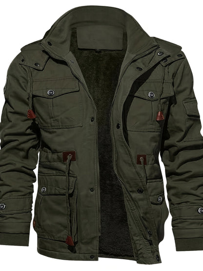 Fleece Lined Winter Jacket for Men | Hooded Autumn Layering