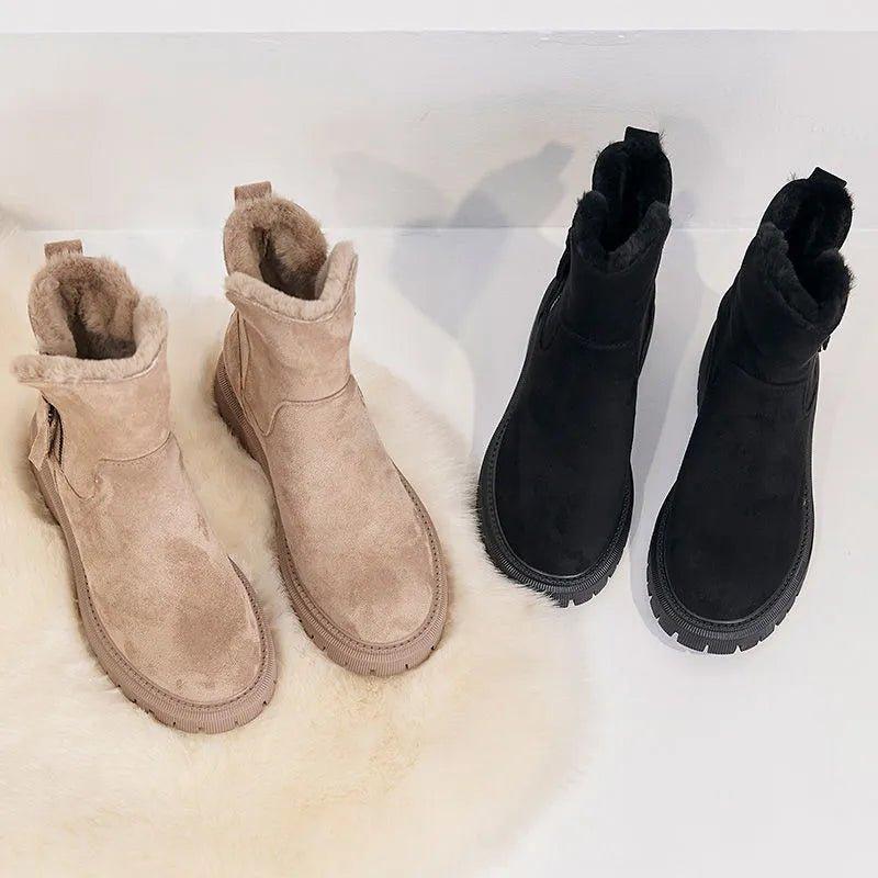 Platform Ankle Boots for Women | Side Zip Flat Winter Ready Comfort