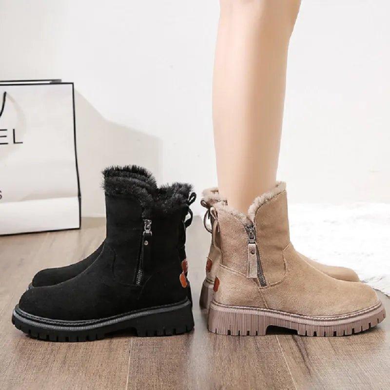 Platform Ankle Boots for Women | Side Zip Flat Winter Ready Comfort