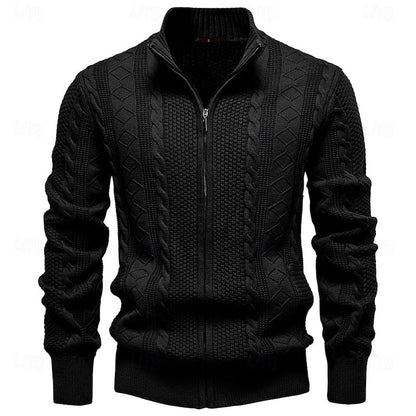 Insulated Cardigan for Men | Side Zip Funnel Neck Cosy Winter Style