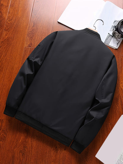 Everyday Bomber Jacket for Men | Ribbed Full Zip Warm Winter Layer