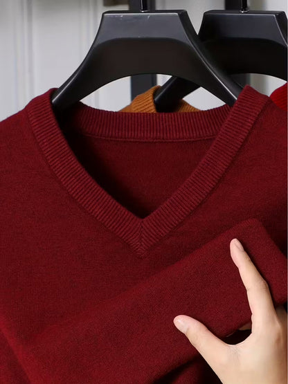 Insulated Sweater for Men | V Neck Lightweight Warm Winter Layer