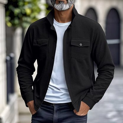Warm Winter Jacket for Men | Ribbed Button Front Cold Weather Ready
