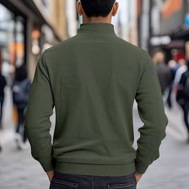 Warm Winter Jacket for Men | Ribbed Button Front Cold Weather Ready