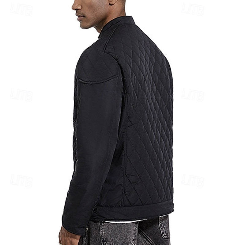 Lightweight Quilted Jacket for Men | Funnel Neck Cold Weather Ready