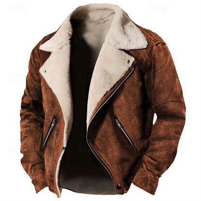 Fleece Lined Winter Jacket for Men | Oversized Full Zip Autumn Layering