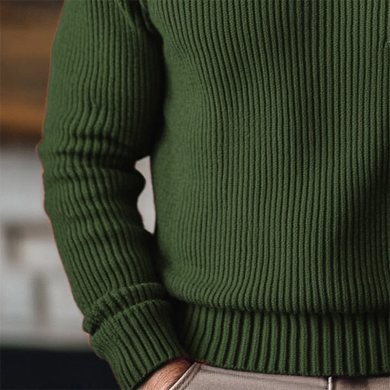 Turtleneck Sweater for Men | Ribbed Cold Weather Ready