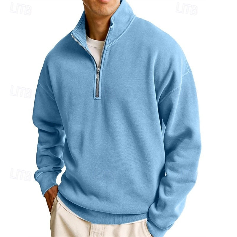 Half Zip Sweatshirt for Men | Funnel Neck Cosy Winter Style