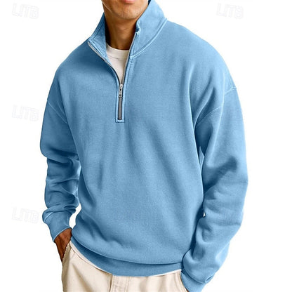 Half Zip Sweatshirt for Men | Funnel Neck Cosy Winter Style