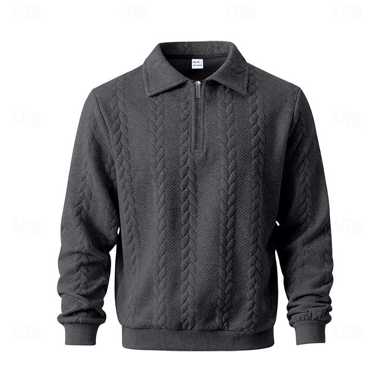Khaki Half Zip Sweater for Men | Autumn Layering
