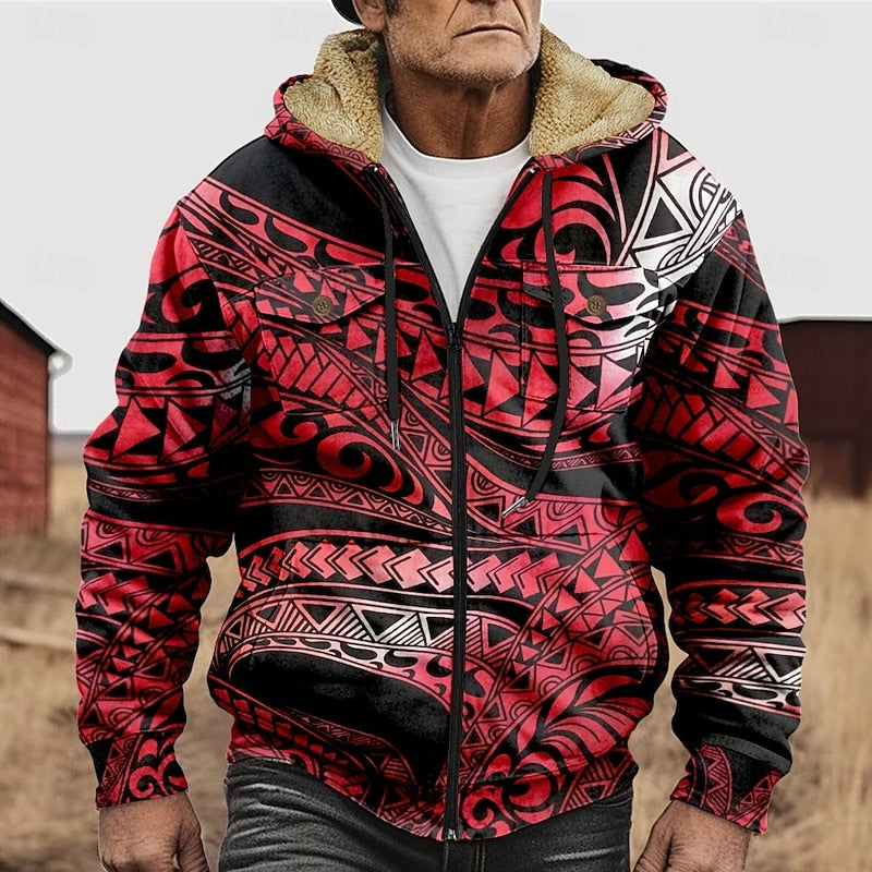 Hooded Winter Jacket for Men | Full Zip Cold Weather Ready