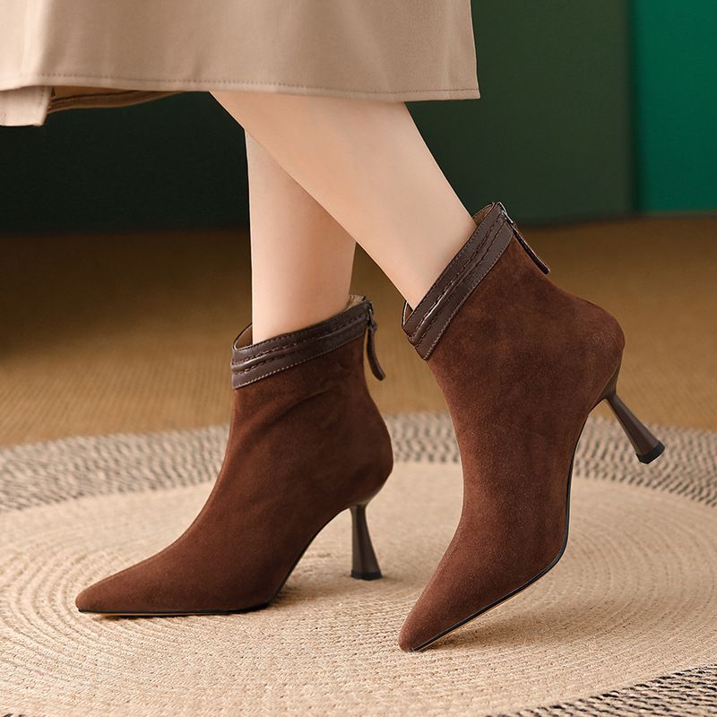 Pointed Toe Ankle Boots for Women | Side Zip Winter Ready Comfort