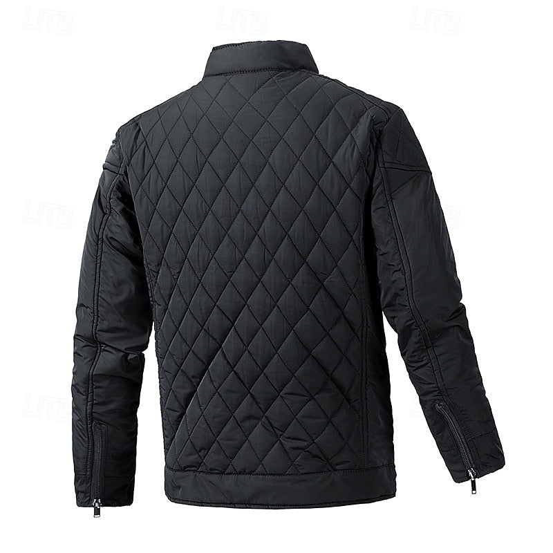 Lightweight Quilted Jacket for Men | Funnel Neck Cold Weather Ready
