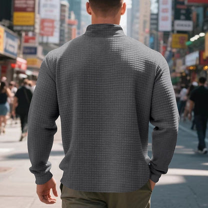 Half Zip Sweatshirt for Men | Funnel Neck Warm Winter Layer