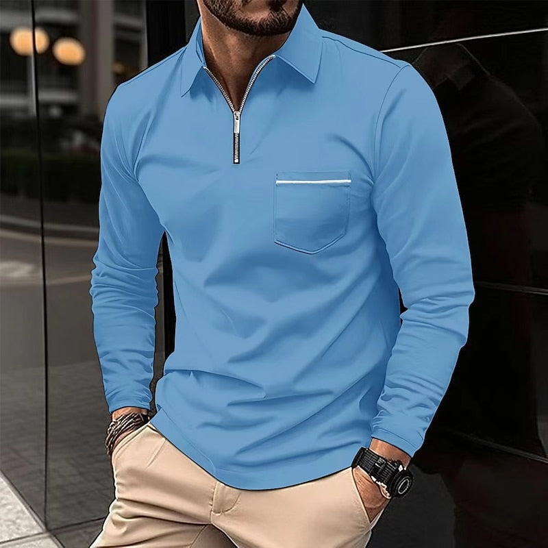 Insulated Shirt for Men | Lapel Collar Half Zip Cold Weather Ready