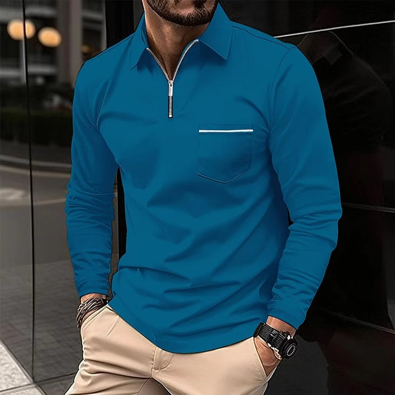 Insulated Shirt for Men | Lapel Collar Half Zip Cold Weather Ready