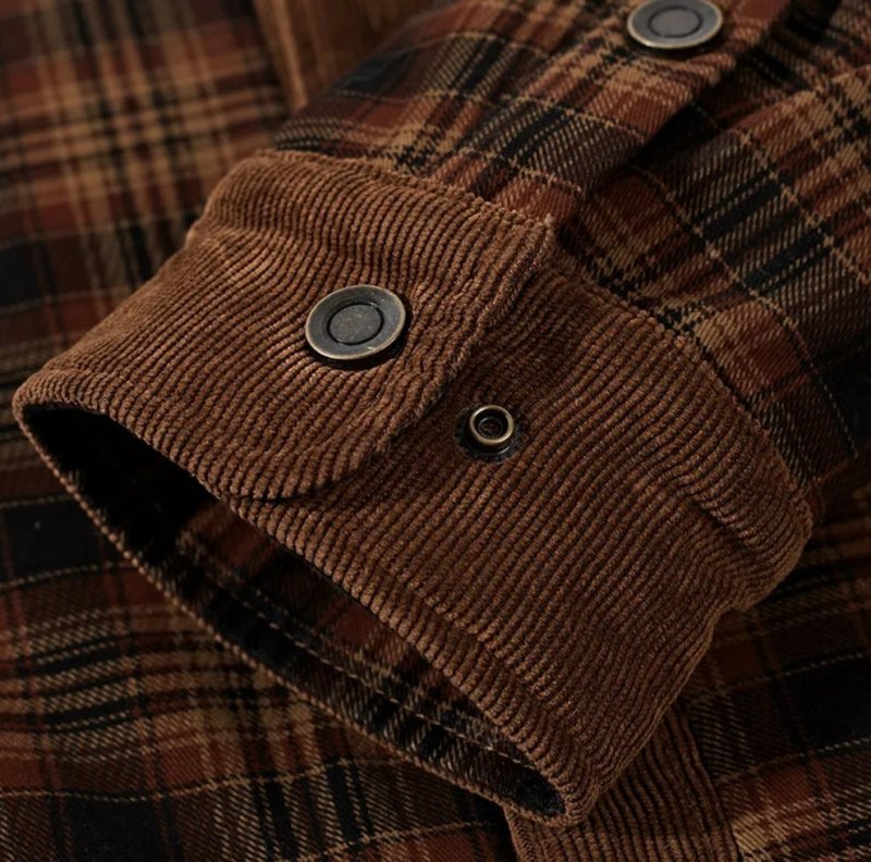 Plaid Winter Jacket for Men | Button Front Funnel Neck Cold Weather Ready