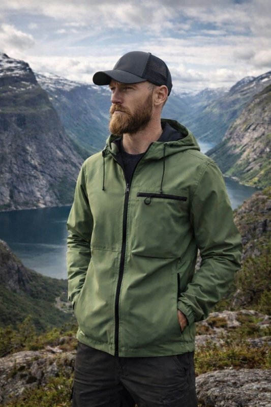 Hooded Winter Jacket for Men | Side Zip Cold Weather Ready