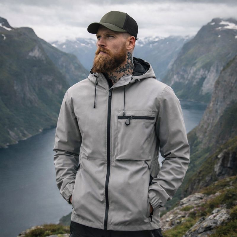 Hooded Winter Jacket for Men | Side Zip Cold Weather Ready