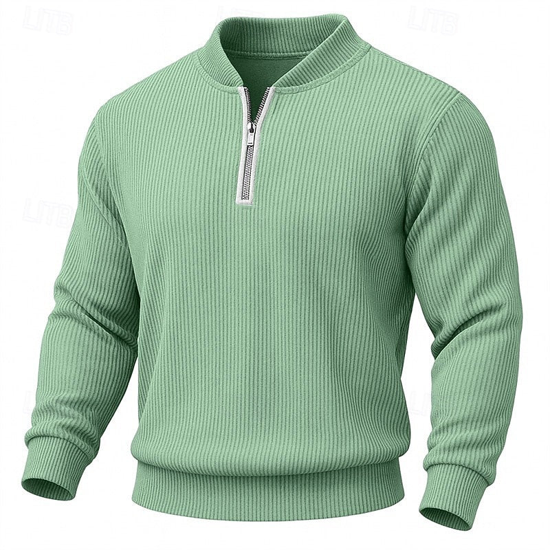 Half Zip Sweater for Men | Ribbed Cosy Winter Style