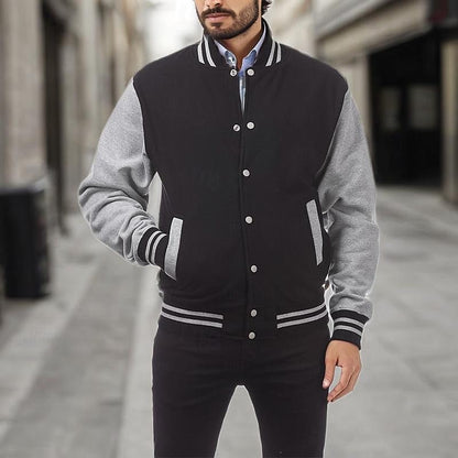 Classic Winter Jacket for Men | Ribbed Button Front Autumn Layering