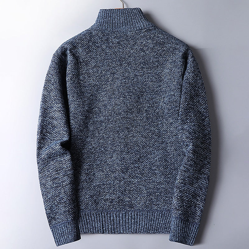 Half Zip Sweater for Men | Ribbed Funnel Neck Autumn Layering