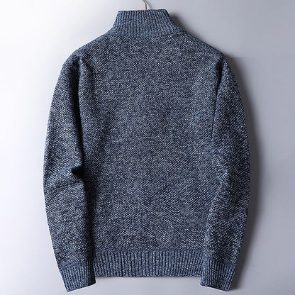 Half Zip Sweater for Men | Ribbed Funnel Neck Autumn Layering