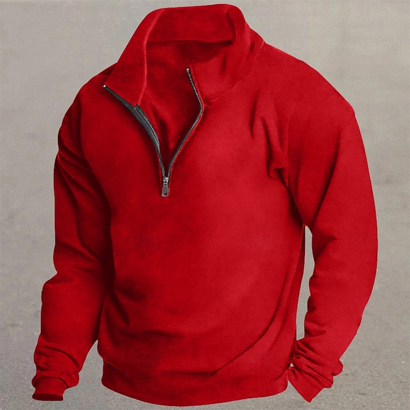 White Half Zip Sweater for Men | Cold Weather Ready