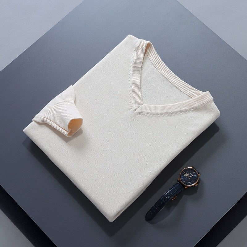 Cosy Sweater for Men | V Neck Autumn Layering