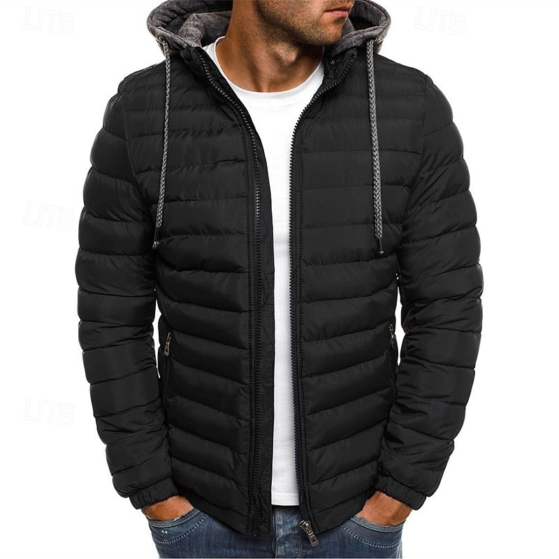 Hooded Puffer Jacket for Men | Quilted Insulated Winter Outerwear