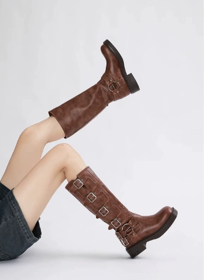 Everyday Knee High Boots for Women | Buckle Strap Low Heel Fall & Winter 2026