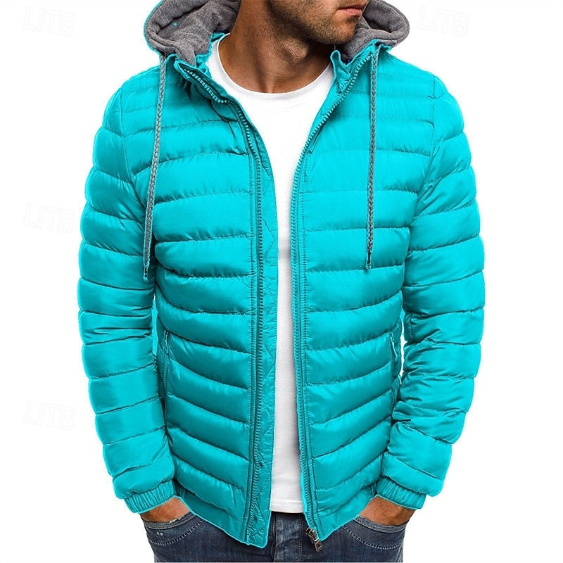Hooded Puffer Jacket for Men | Quilted Insulated Winter Outerwear