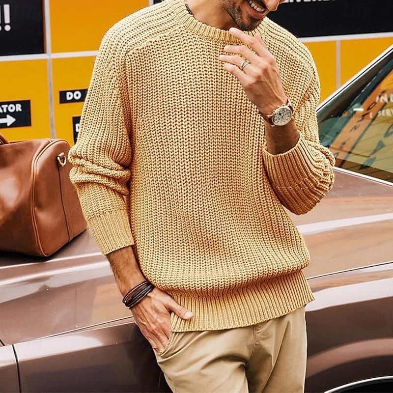 Cosy Sweater for Men | Ribbed Autumn Layering