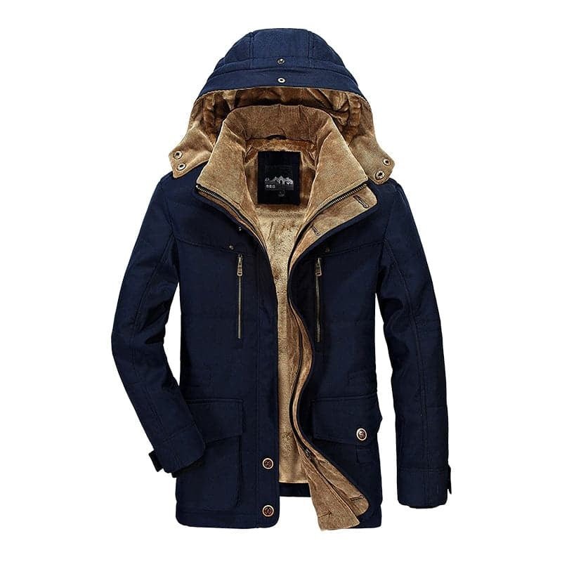 Hooded Winter Coat for Men | Side Zip Cold Weather Ready