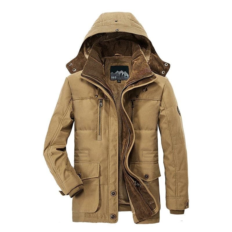 Hooded Winter Coat for Men | Side Zip Cold Weather Ready
