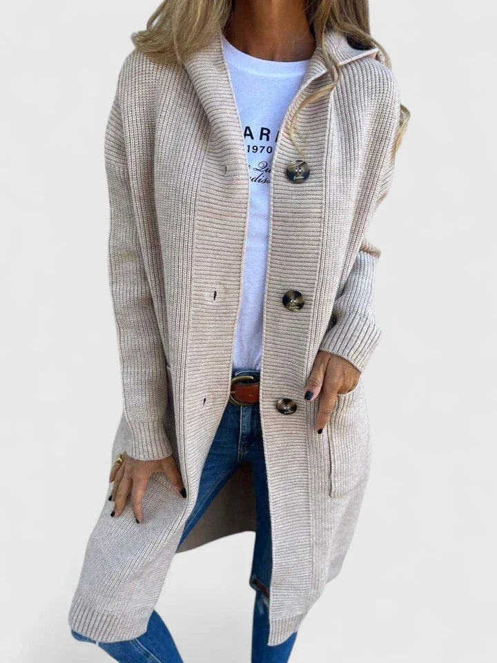 Button Front Cardigan for Women | Longline Warm Winter Layer