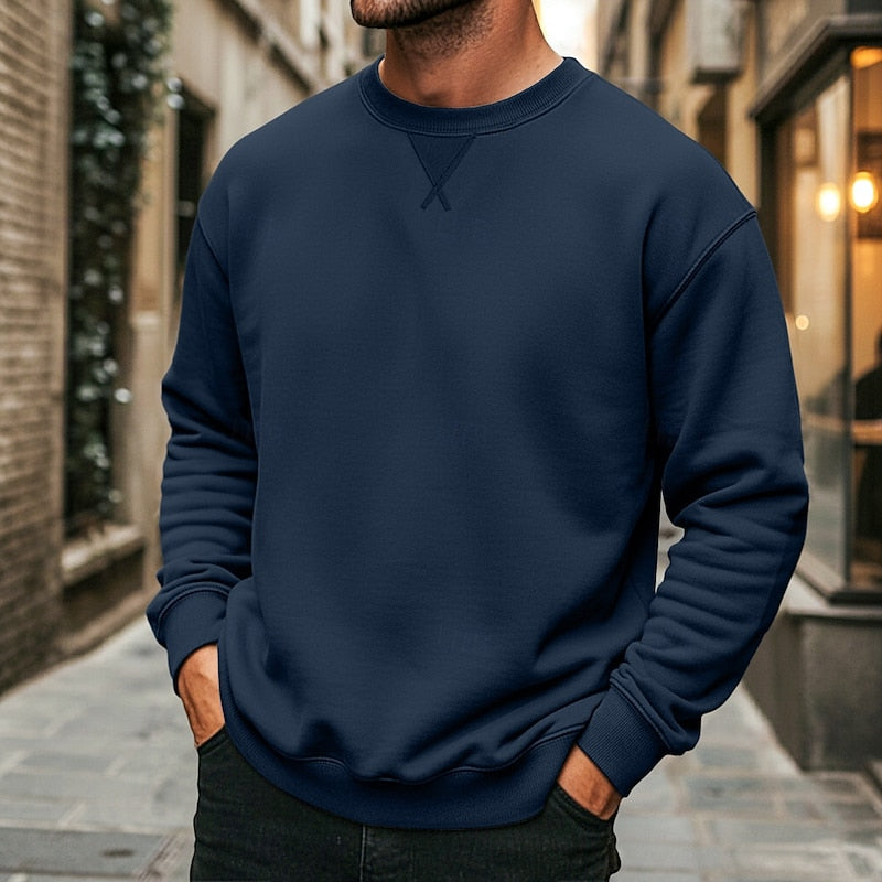 Oversized Sweatshirt for Women | Ribbed Crew Neck Autumn Layering