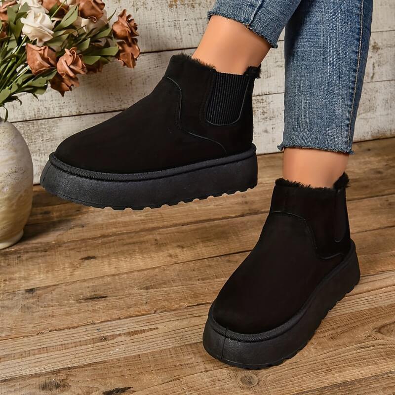 Platform Ankle Boots for Women | Side Zip Pull On Winter Ready Comfort