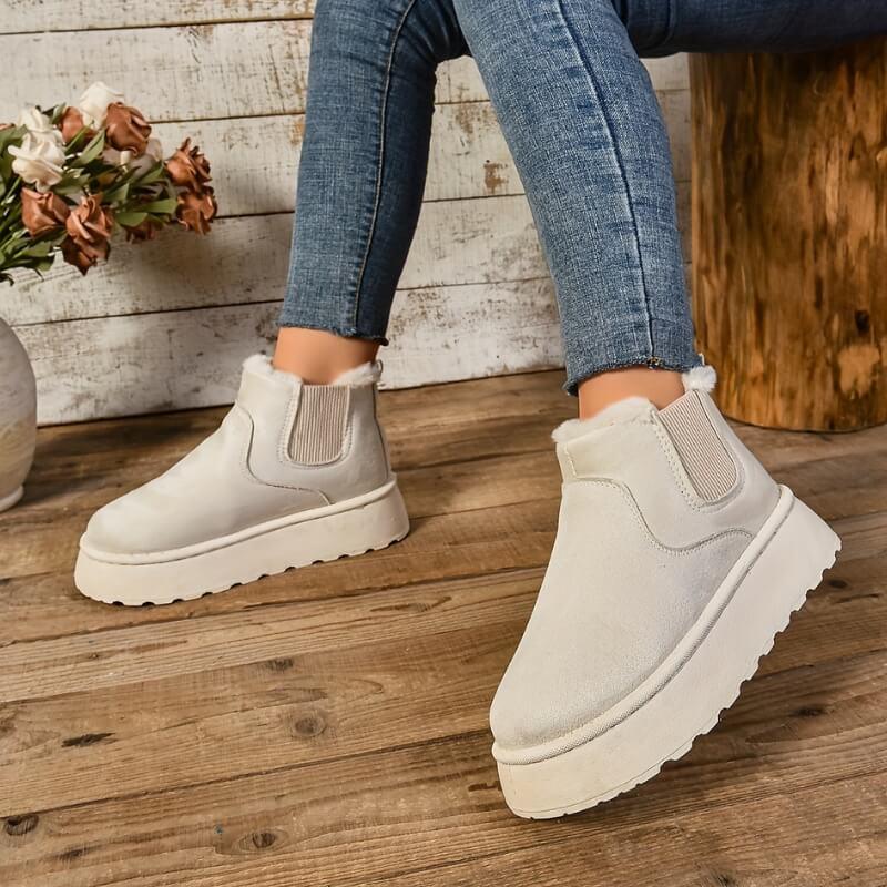 Platform Ankle Boots for Women | Side Zip Pull On Winter Ready Comfort