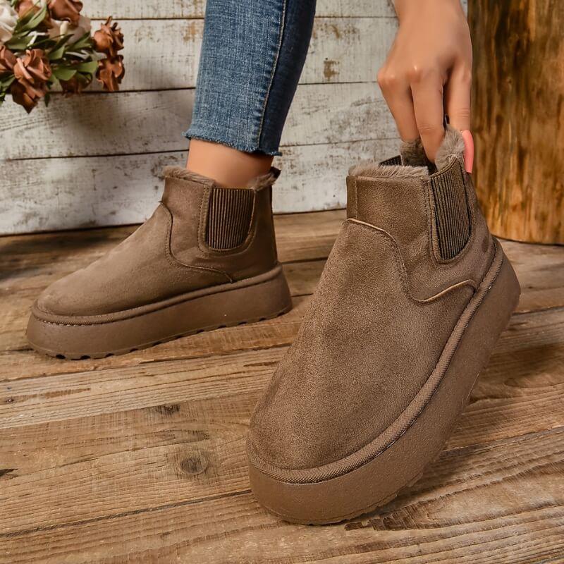 Platform Ankle Boots for Women | Side Zip Pull On Winter Ready Comfort