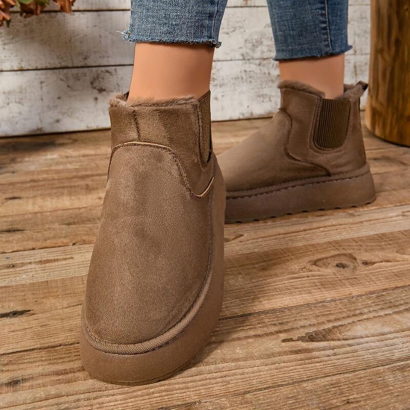 Platform Ankle Boots for Women | Side Zip Pull On Winter Ready Comfort