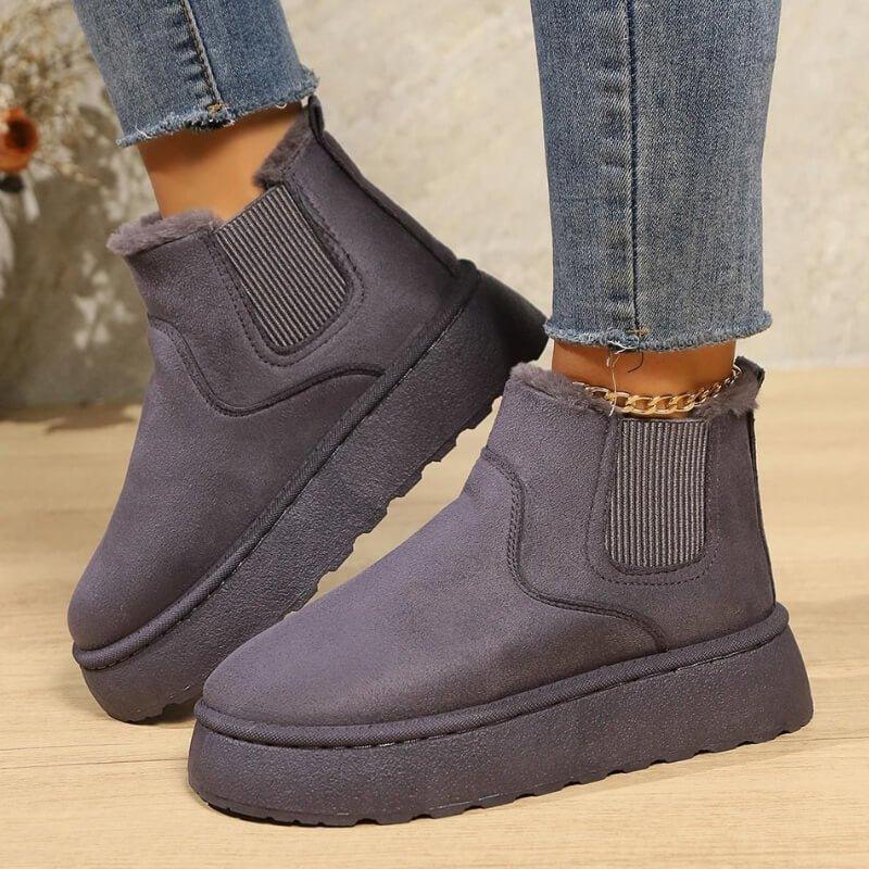 Platform Ankle Boots for Women | Side Zip Pull On Winter Ready Comfort