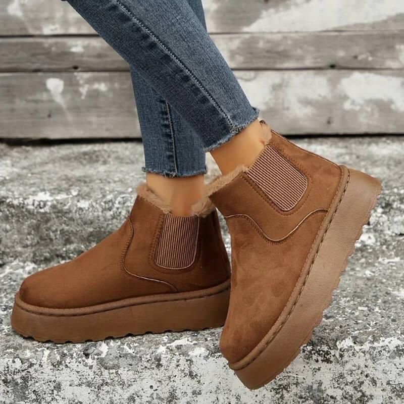 Platform Ankle Boots for Women | Side Zip Pull On Winter Ready Comfort